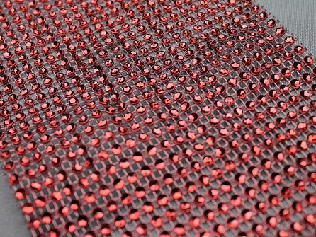 Strass band 115mm mini-cirkels rood