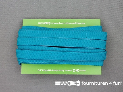 Gekleurd soepel elastiek - per 4 meter - 10mm - aqua blauw