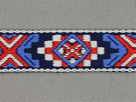 Indianenband 21mm rood-wit-blauw-marine