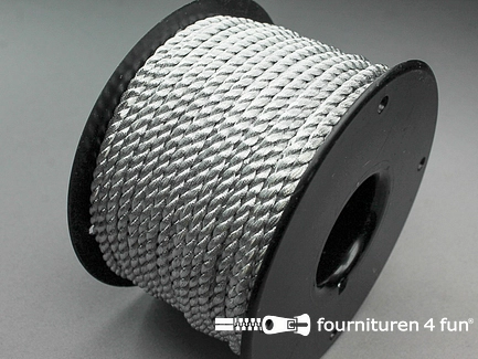 RESTANT Rol 50 meter metallic koord 4mm zilver