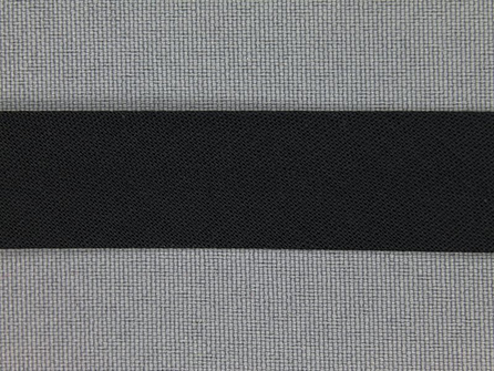 Rol 25 meter katoenen biasband 18mm zwart
