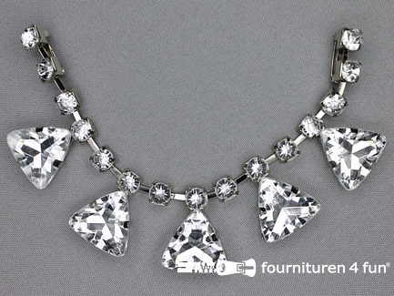 Strass stenen decoratie 190x30mm zilver