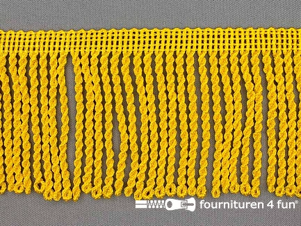 Viscose franje grof - 80mm - geel