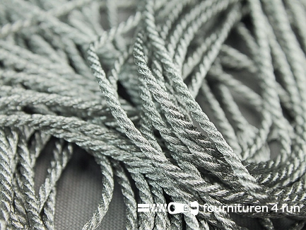 COUPON 11 meter (2 stukken, 5 + 6 meter) Metallic koord - 2mm - zilver