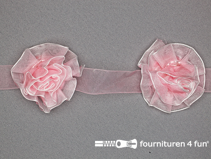 Bloemenkant 3D - 60mm - licht roze