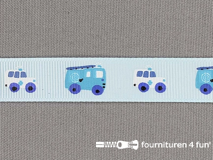 Deco lint autootjes 16mm licht blauw