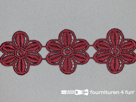 Bloemenkant 48mm bordeaux rood