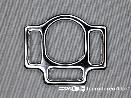 Halster vierkant - 3-weg halsterring - 20mm - chroom