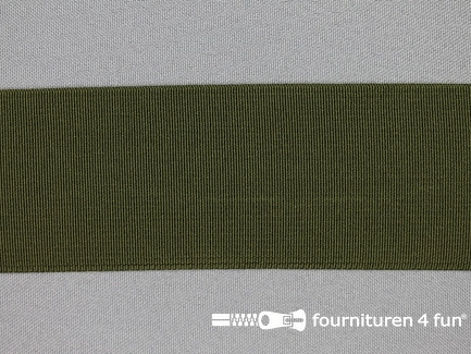 Rol 25 meter gekleurd soepel elastiek - 50mm - leger groen