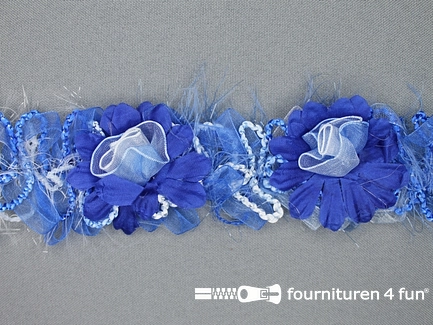 Bloemenkant 40mm kobalt blauw