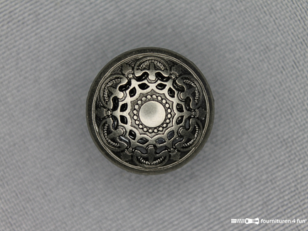 Zilveren knoop 18mm antique