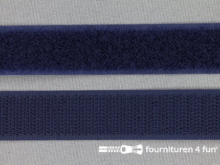 Rol 25 meter klittenband - 20mm - marine blauw
