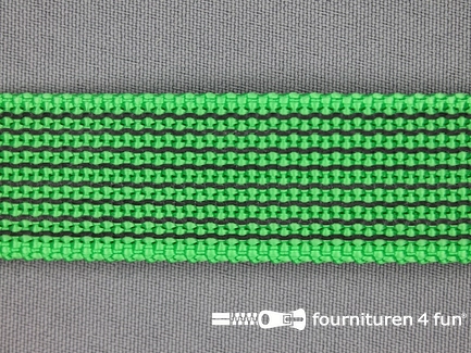 Halsband met rubber - 25mm - groen / grijs