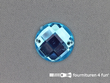 10 stuks Strass stenen rond 20mm aqua blauw