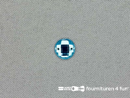 10 stuks Strass stenen rond 10mm aqua blauw