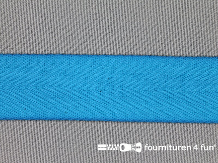 COUPON 48,4 meter (3 stukken, 23,1 + 22,2 + 3 meter) luxe keperband 25mm donker aqua blauw