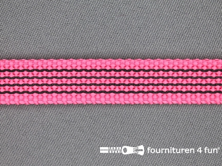 Halsband met rubber - 15mm - fel roze