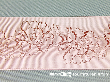 Floral lint 48mm licht oud roze