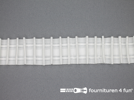 Rol 50 meter gordijnband 40mm - wit - met koord