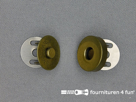 Magneetknoop - buigbare pinnetjes - 18mm - geel brons