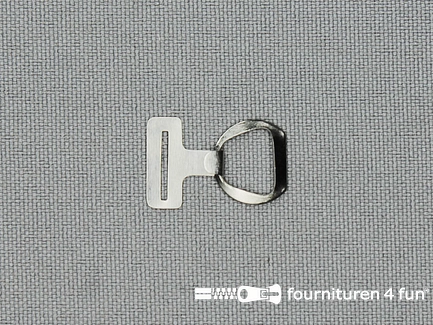 Vlinderdas / stropdas haakje - metalen haak sluiting - 9mm - zilver - per 3 stuks