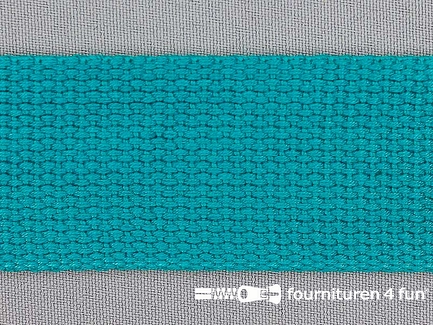 Katoen-look tassenband 38mm aqua petrol