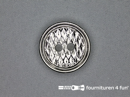 Chroom knoop - 30mm - ruit