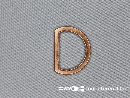 D-ring 26mm rosé koper plat