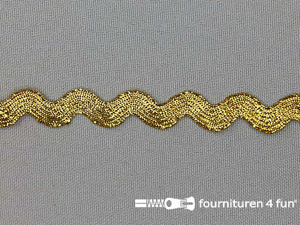 COUPON 12,9 meter Zigzag band - 12mm - metallic - goud