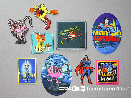 Collectie strijkapplicaties - 9 delige set - opstrijkbare patches