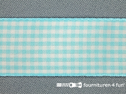 Ruitjes lint - 24mm - baby blauw