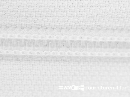 Deelbare spiraal rits nylon 6mm x 180cm wit