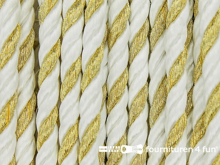 Multicolor meubelkoord 5mm wit - goud
