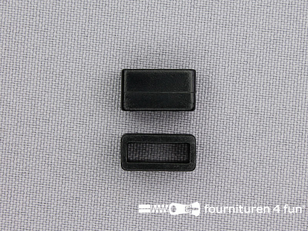 Schuifpassant - rechthoek - 10mm zwart kunststof 