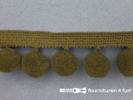 Bolletjesband - 40mm - leger groen