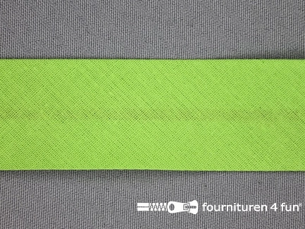 Rol 25 meter katoenen biasband - 30mm-  lime groen