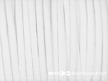 Rol 50 meter katoen wax-look koord 3mm wit