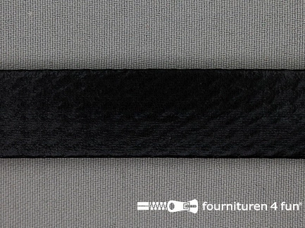 Metallic biasband 20mm zwart