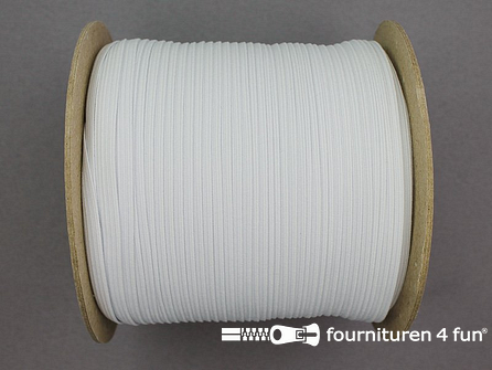 100 Meter rol elastiek 6mm wit