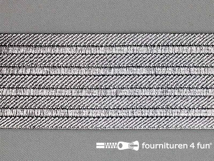 Gekleurd elastiek 50mm zilver - zwart