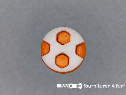 Kinder knoop 13mm voetbal oranje