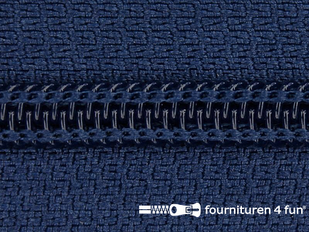 Deelbare spiraal rits nylon 6mm x 240cm marine blauw
