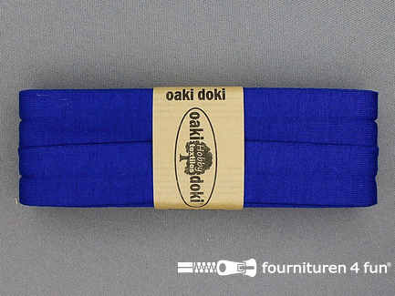 Oaki Doki Tricot biaisband - 20mm x 3 meter - kobalt blauw (240)
