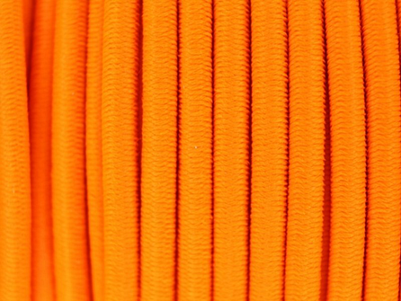 Rol 50 meter elastisch koord 3mm neon oranje