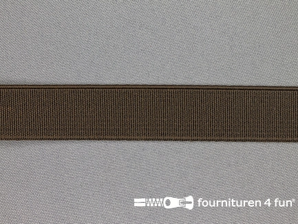 Rol 10 meter gekleurd stevig elastiek - 20mm - donker bruin