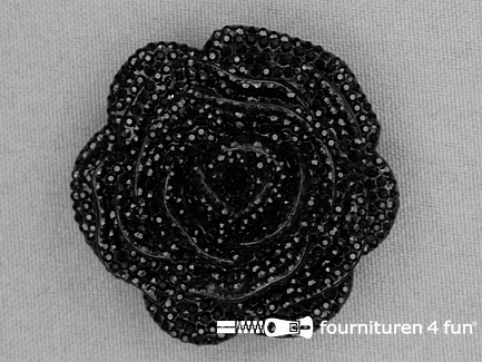 Bloemen knoop 45mm roos zwart