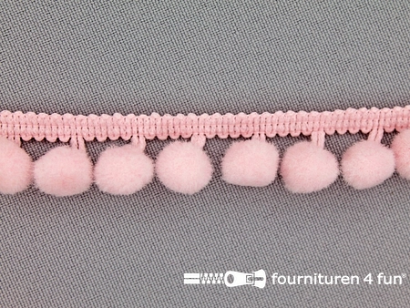 Bolletjesband - 18mm - licht roze