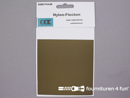 Zelfklevend nylon reparatiedoek 10x20cm olijf groen