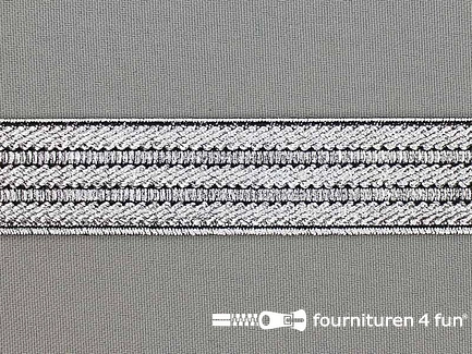 Gekleurd elastiek 25mm zilver - zwart