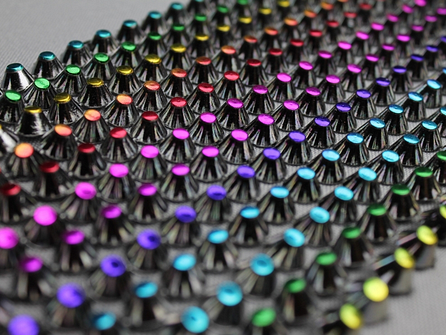 Strass band 95mm spikes multicolor - zwartzilver